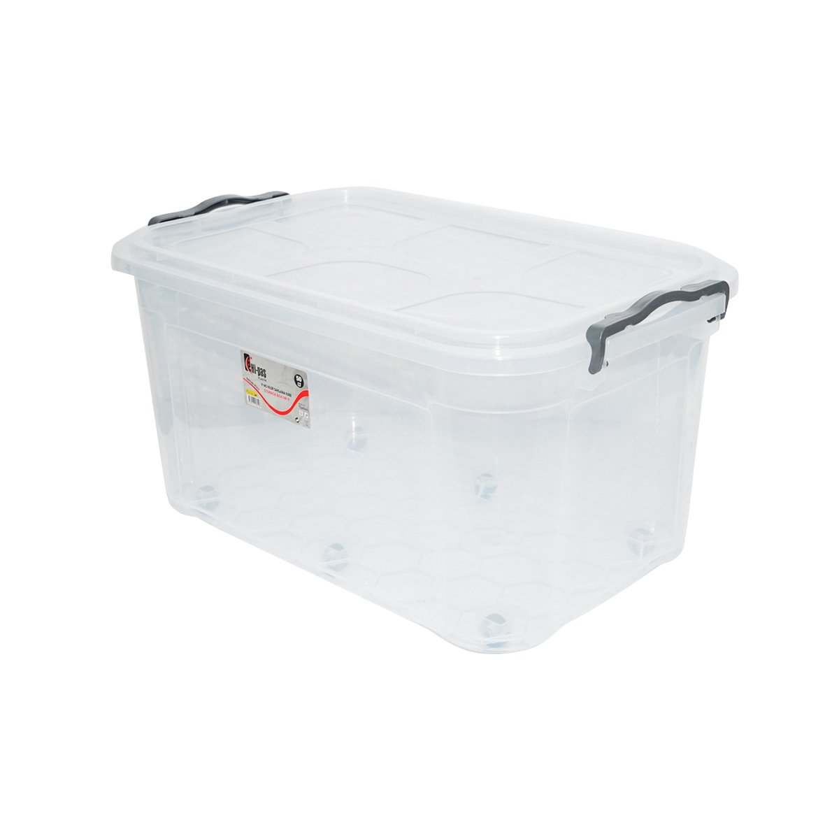Cutie depozitare 50L cu capac si roti din plastic transparenta 400x630x320mm